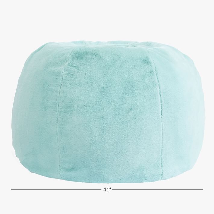 FauxFur Aqua Bean Bag Chair Pottery Barn Teen