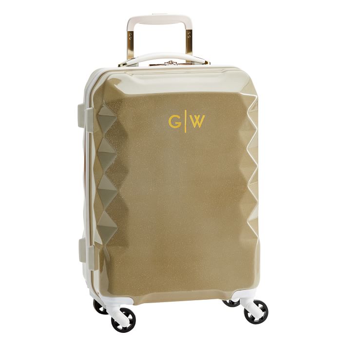 SET OF TWO: A PERSONALIZED BROWN MONOGRAM CANVAS HARDSIDED TRAIN CASE & A  BROWN MONOGRAM CANVAS HARDSIDED TRAIN CASE