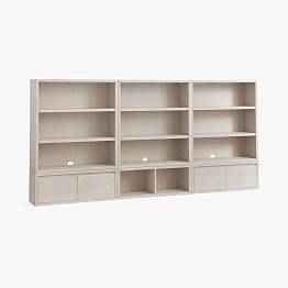 Costa 3-Shelf Bookcase with Drawer Bases, Set of 3