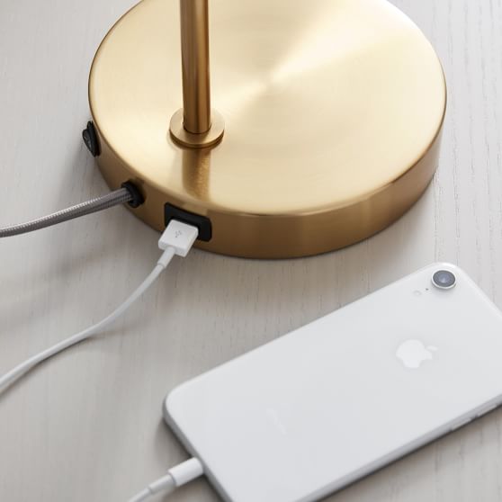 west elm x pbt Staggered Glass Table Lamp with USB Pottery Barn Teen