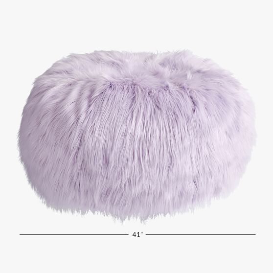 Himalayan FauxFur Dusty Lavender Bean Bag Chair Pottery Barn Teen