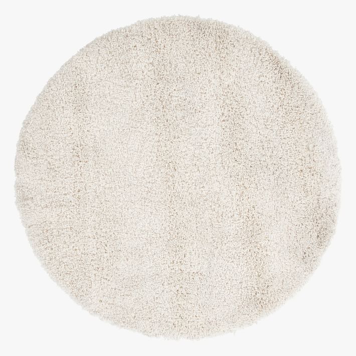Round Luxe Shag Performance Rug - Ivory