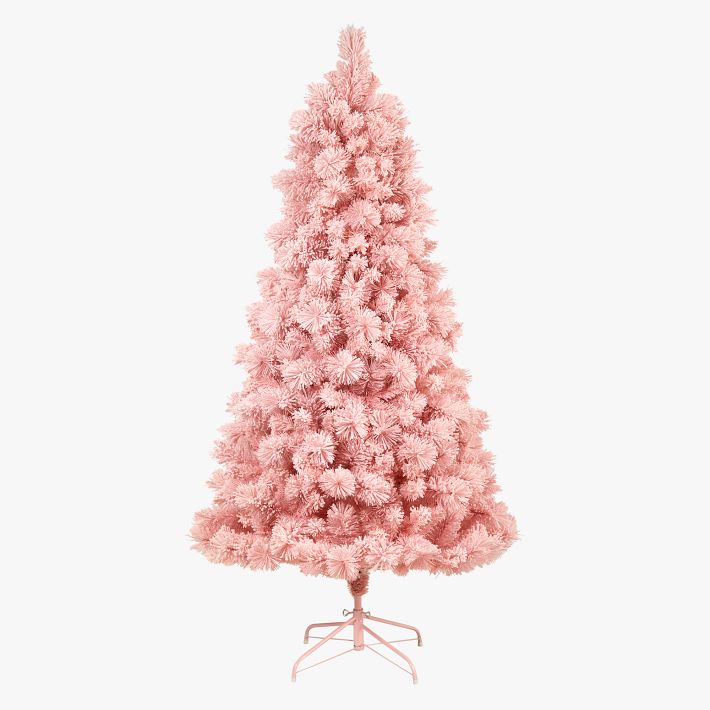 Pink Flocked Christmas Tree - 7ft | Pottery Barn Teen