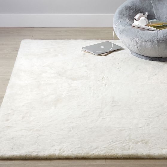 Washable FauxBunny Fur Rug Pottery Barn Teen