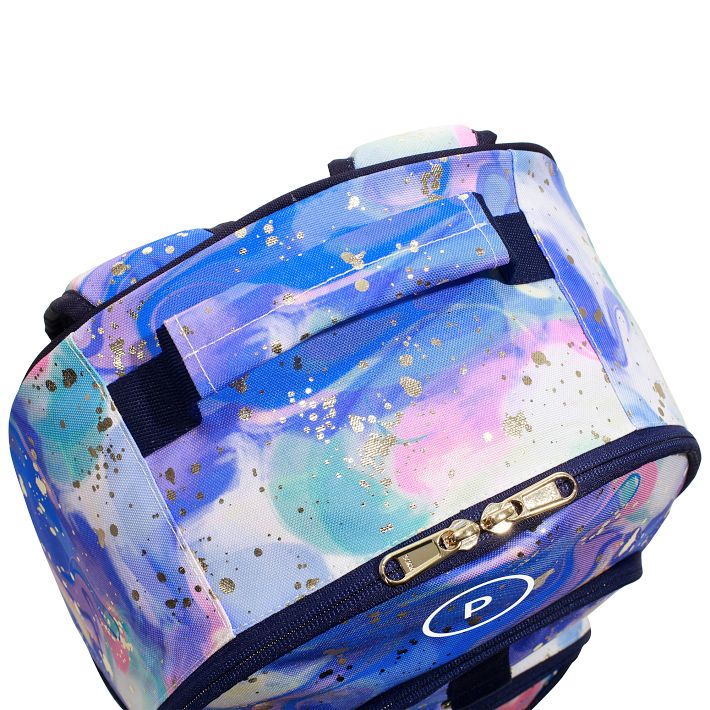 Color Flow Gold Metallic Deep Blue Multi Backpack and Cold Pack Lunch Box  Bundle