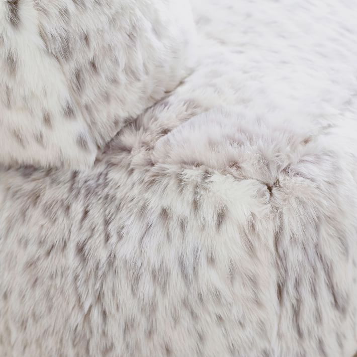 Gray Leopard Faux-Fur Eco Lounge Chair | Pottery Barn Teen