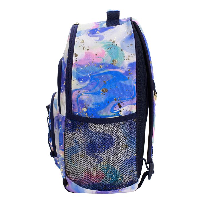 Color Flow Gold Metallic Deep Blue Multi Backpack and Cold Pack Lunch Box  Bundle