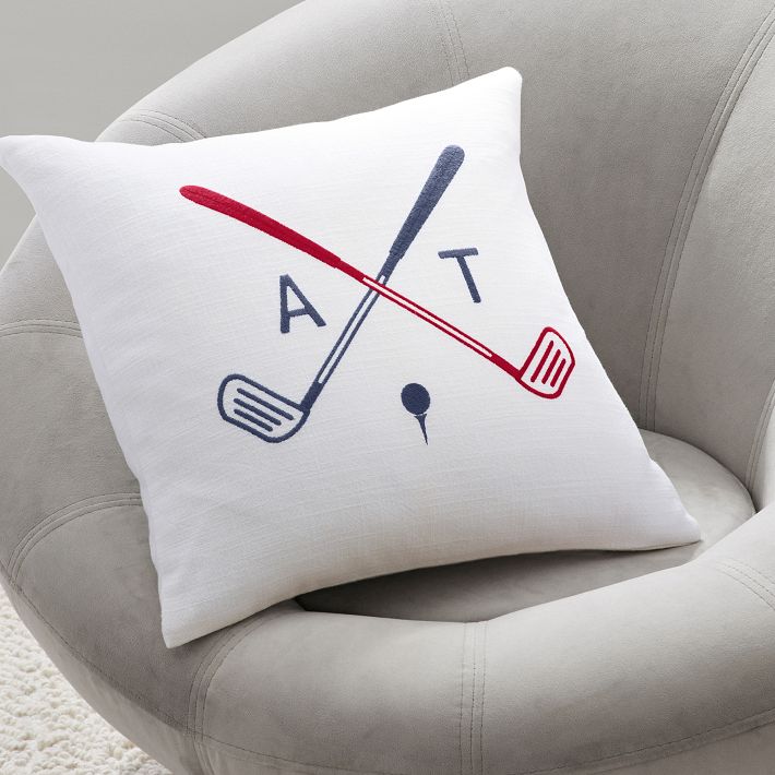 Golf Monogram Pillow Cover Pottery Barn Teen