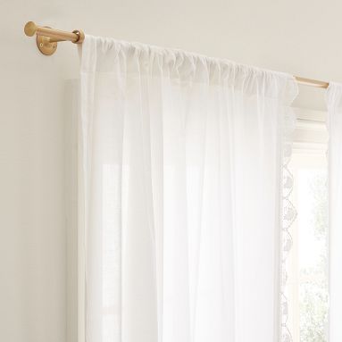 Hello Kitty® Crochet Trim Sheer Curtain - Set of 2 | Pottery Barn Teen