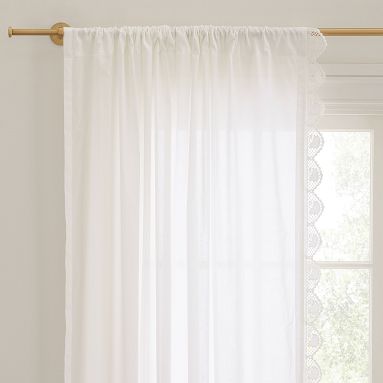 Hello Kitty® Crochet Trim Sheer Curtain - Set of 2 | Pottery Barn Teen