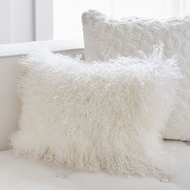 Mongolian Faux-Fur Pillow Cover