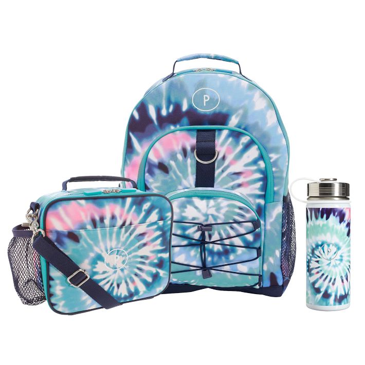  Kids Backpack and Lunch Box Set with a Bento Box (Pastel Tie  Dye)