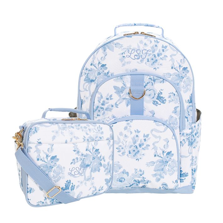 LoveShackFancy Garden Party Damask Backpack and Cold Pack Lunch Box Bundle