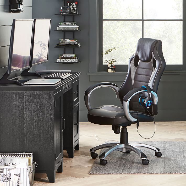 x Rocker Deluxe Executive Office Chair with Sound, Black