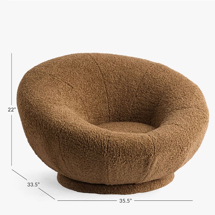 Teddy Bear Faux Fur Groovy Swivel Chair Pottery Barn Teen