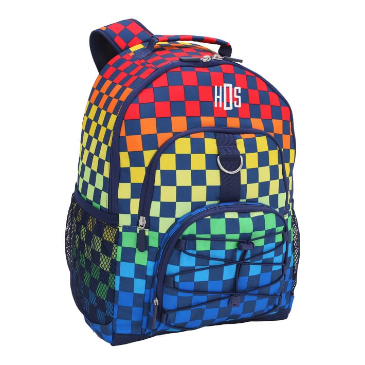 Rainbow checkered sales backpack