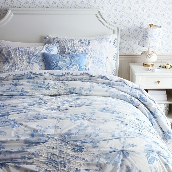 LoveShackFancy Garden Damask Smocked Quilt Pottery Barn Teen