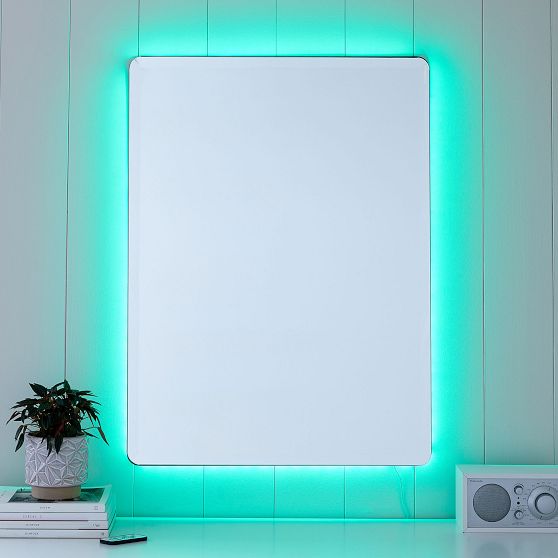 Ambient Backlit Rectangular Mirror Pottery Barn Teen   Ambient Backlit Rectangular Mirror C 