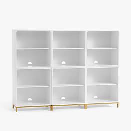 Blaire 75" Triple Tall Bookcase with Shelves