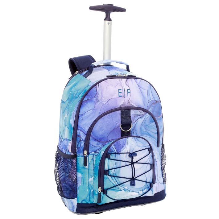 Pottery Barn Kids Brennan 10x14 Bookbag Backpack Blue Trucks