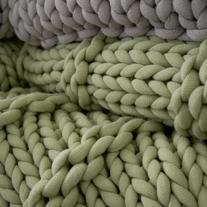 Medium Taupe Chunky Hand-Knit Blanket – Shop Morgan Made