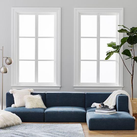 Wrangler® Denim Cushy Lounge Super Sectional Set Pottery Barn Teen