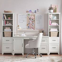 Hampton Smart™ Storage Desk & Bookcase with Drawers Set