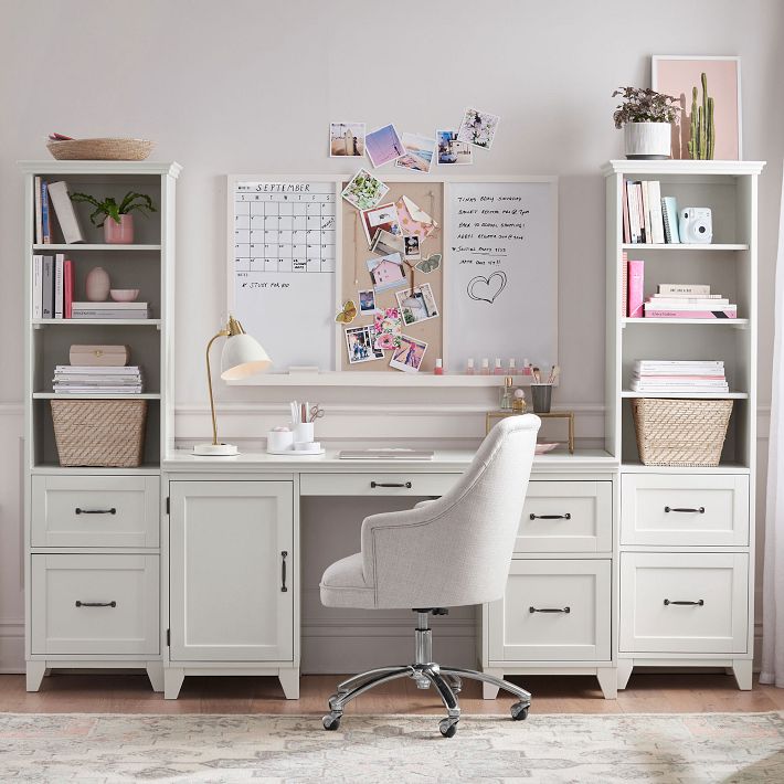 Hampton Smart&#8482; Storage Desk &amp; Bookcase with Drawers Set