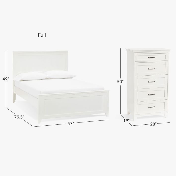 Hampton Classic Bed & 5Drawer Tall Dresser Set Pottery Barn Teen