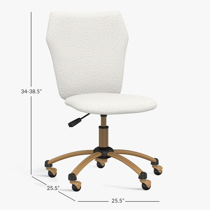 Chunky Boucle Ivory Andie Swivel Desk Chair