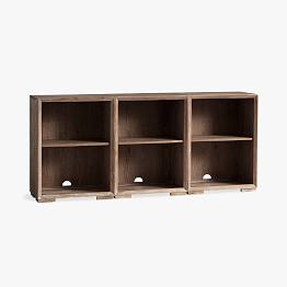 Callum 75" Triple 2-Shelf Low Bookcase