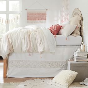 Jupon De Lit Macramé Boho Pottery Barn - Taille Twin (Simple) - Neuf Avec Étiquettes