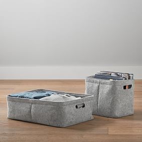 Gray Felt Bin | Pottery Barn Teen