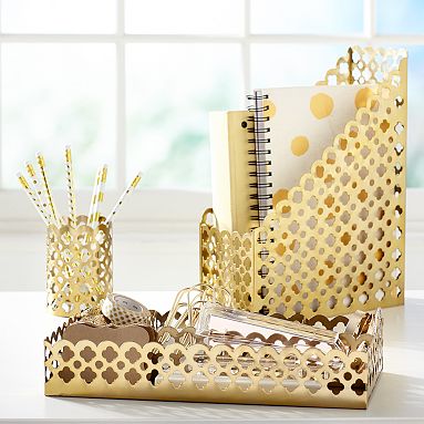 Best Gold Desk Accessories - Twinspiration  Gold desk accessories, Diy desk  accessories, Desk accessories