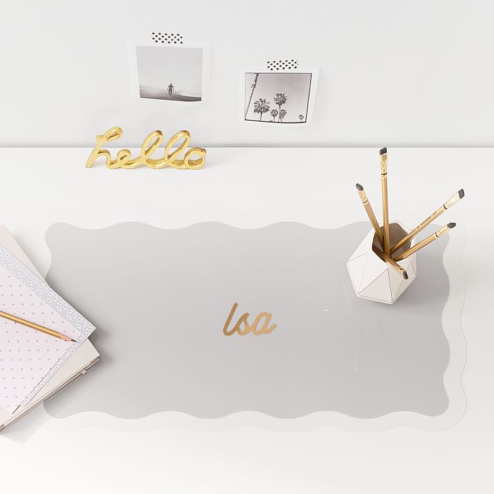 Gold desk online mat