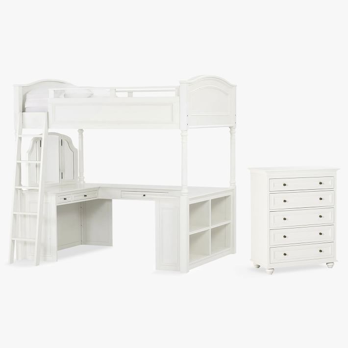 Loft bed with on sale vanity and desk