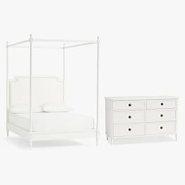 Colette Canopy Bed & 6-Drawer Dresser Set
