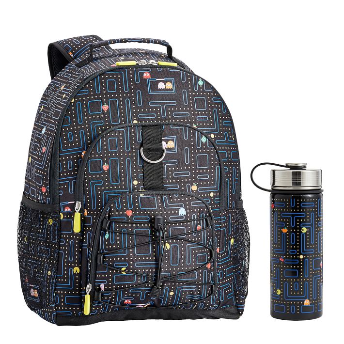 PAC-MAN Backpack &amp; Slim Water Bottle Bundle