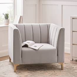 Lustre Velvet Light Gray Avalon Lounge Chair
