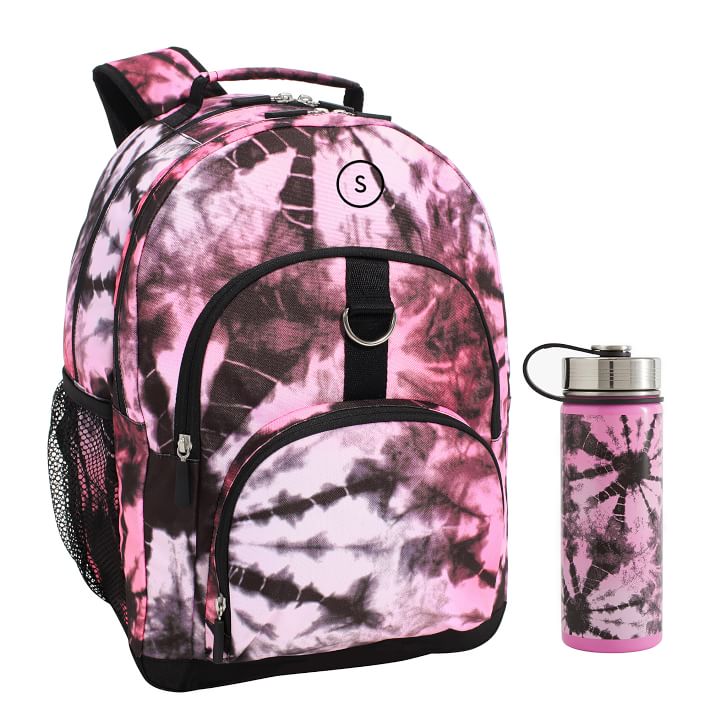 Santa Cruz Tie-Dye Pink/Black Backpack & Slim Water Bottle Bundle, Pottery  Barn Teen