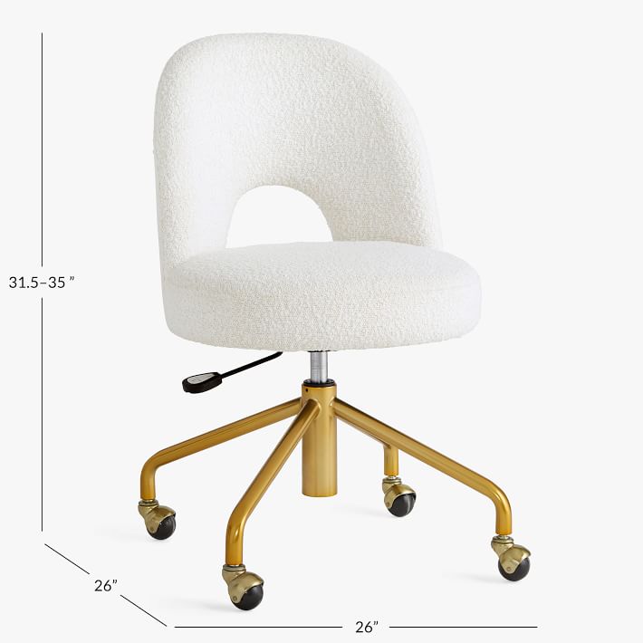 White desk 2024 chair swivel