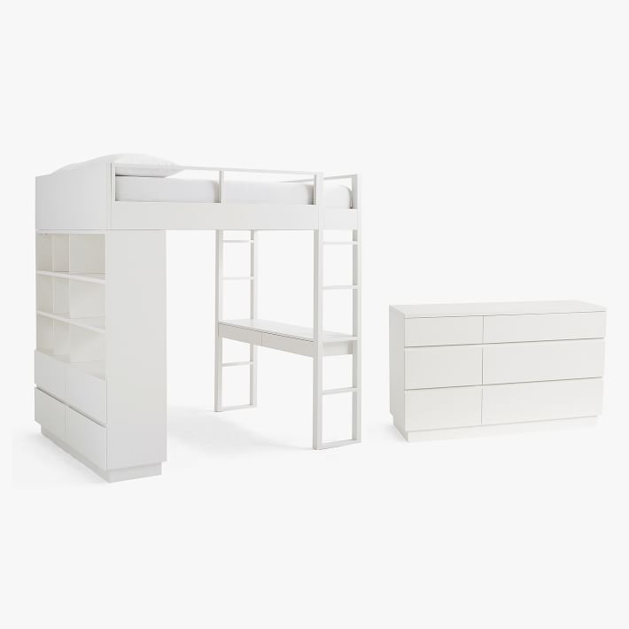Bowen Loft Bed &amp; 6-Drawer Dresser Set