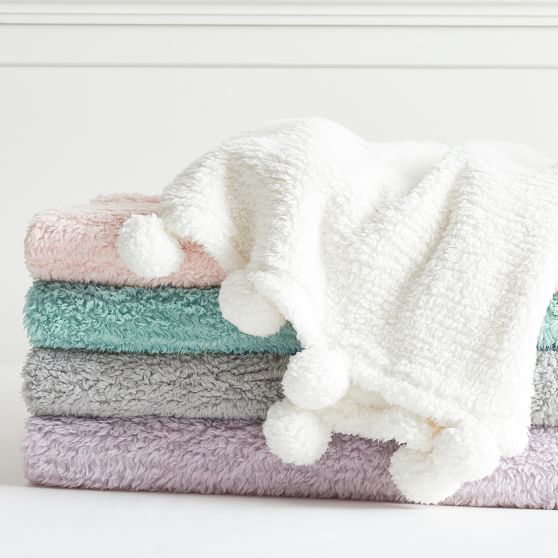 Cozy Pom Throw Blanket Pottery Barn Teen