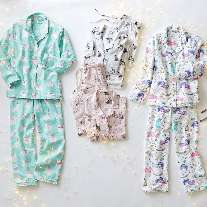 Unicorn Flannel Teen Pajama Set Pottery Barn Teen