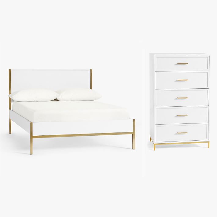 Blaire Classic Platform Bed &amp; 5-Drawer Dresser Set