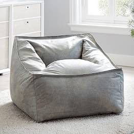 Textured Faux-Suede Storm Modern Lounger