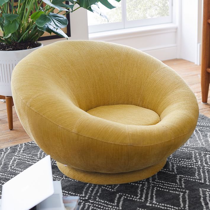 West elm cozy discount swivel chair review