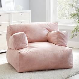 Textured Faux-Suede Blush Eco Lounger