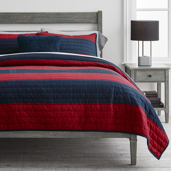 Pottery barn rugby top stripe quilt