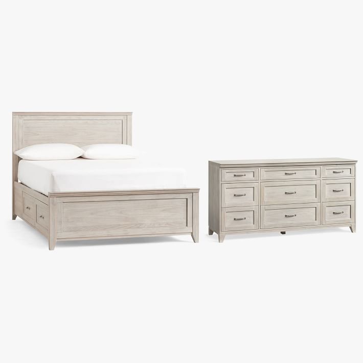 Hampton Storage Bed &amp; 9-Drawer Dresser Set